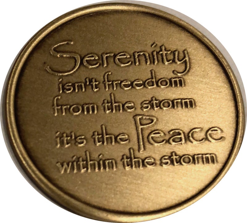 RecoveryChip Serenity Peace Within The Storm Color Rainbow Bronze Medallion Chip - Image 4